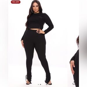 BLACK STRETCHY MATCHING SET 🖤